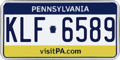 PA license plate KLF6589