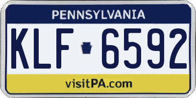 PA license plate KLF6592