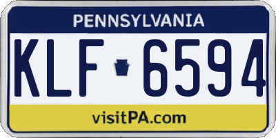 PA license plate KLF6594
