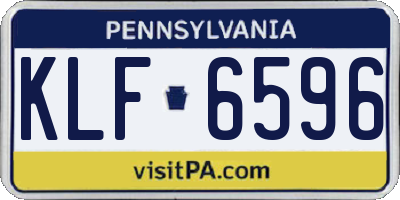 PA license plate KLF6596