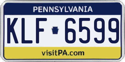 PA license plate KLF6599