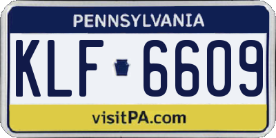 PA license plate KLF6609