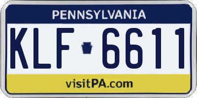 PA license plate KLF6611