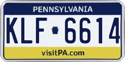 PA license plate KLF6614