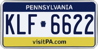 PA license plate KLF6622