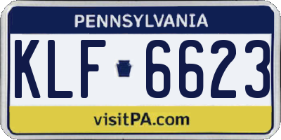 PA license plate KLF6623