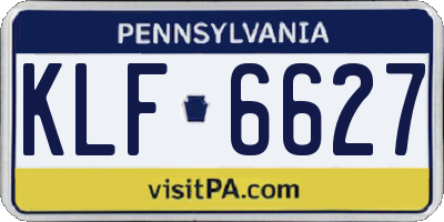 PA license plate KLF6627