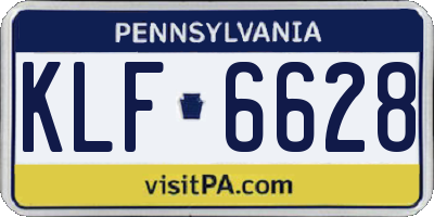 PA license plate KLF6628