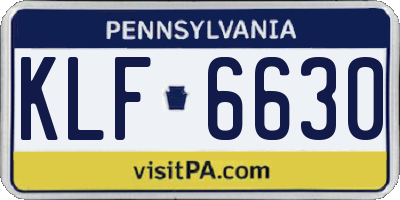 PA license plate KLF6630