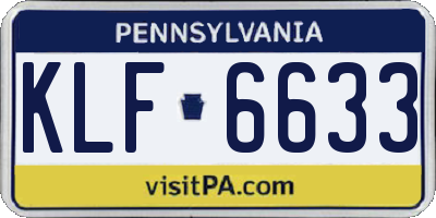 PA license plate KLF6633