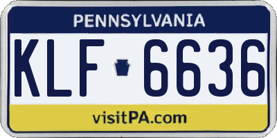 PA license plate KLF6636