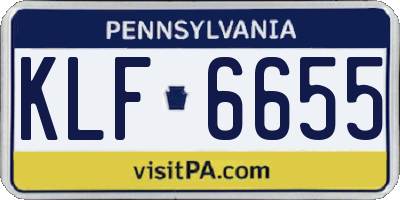PA license plate KLF6655