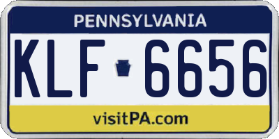 PA license plate KLF6656