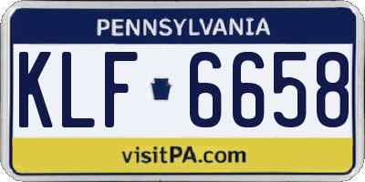 PA license plate KLF6658