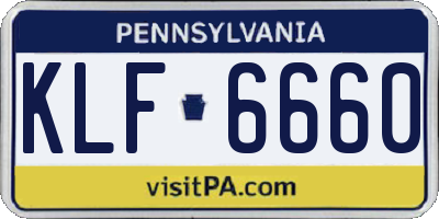 PA license plate KLF6660