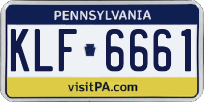 PA license plate KLF6661