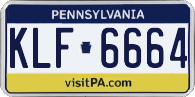 PA license plate KLF6664