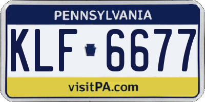 PA license plate KLF6677