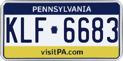 PA license plate KLF6683