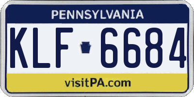 PA license plate KLF6684