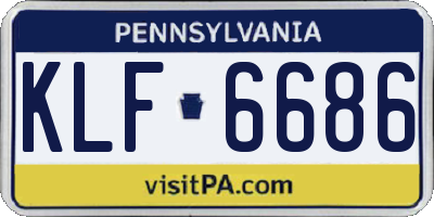 PA license plate KLF6686