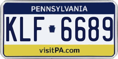 PA license plate KLF6689
