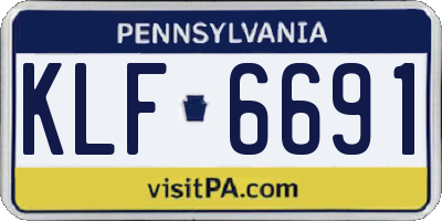 PA license plate KLF6691