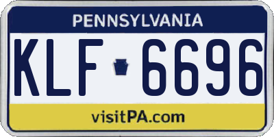 PA license plate KLF6696