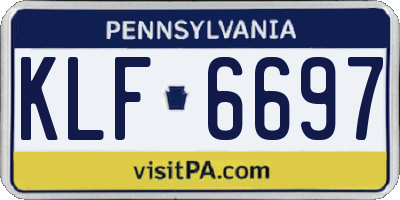 PA license plate KLF6697