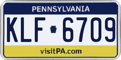 PA license plate KLF6709