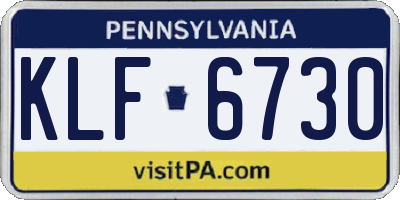 PA license plate KLF6730