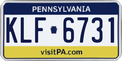 PA license plate KLF6731