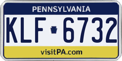 PA license plate KLF6732