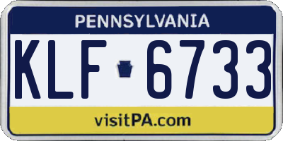 PA license plate KLF6733