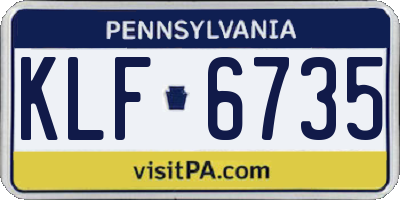 PA license plate KLF6735