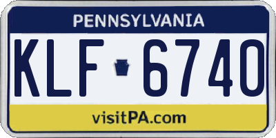 PA license plate KLF6740