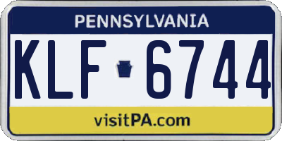 PA license plate KLF6744