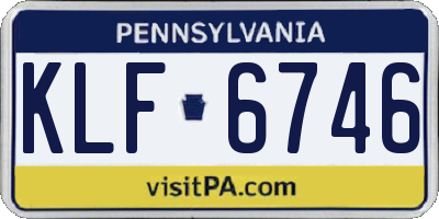 PA license plate KLF6746