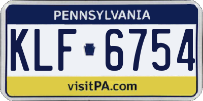 PA license plate KLF6754