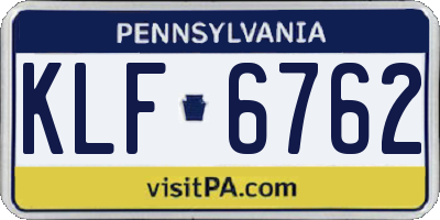 PA license plate KLF6762