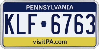 PA license plate KLF6763