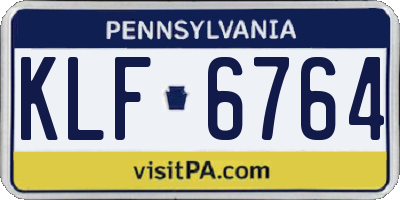 PA license plate KLF6764