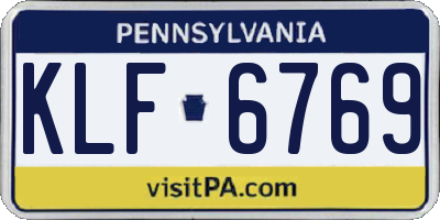 PA license plate KLF6769
