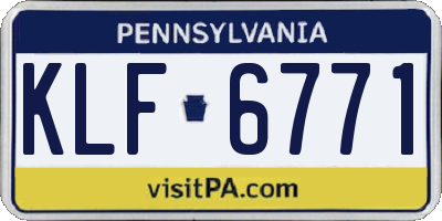 PA license plate KLF6771