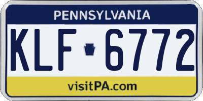 PA license plate KLF6772