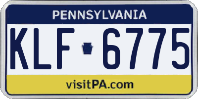PA license plate KLF6775