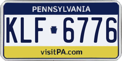 PA license plate KLF6776