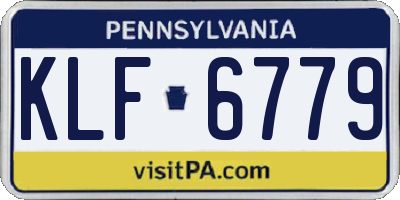 PA license plate KLF6779