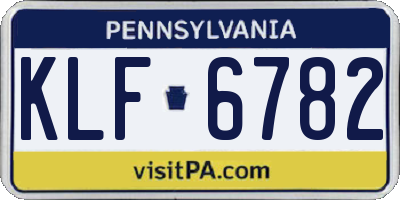 PA license plate KLF6782