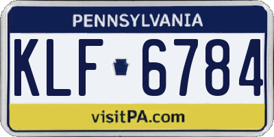 PA license plate KLF6784